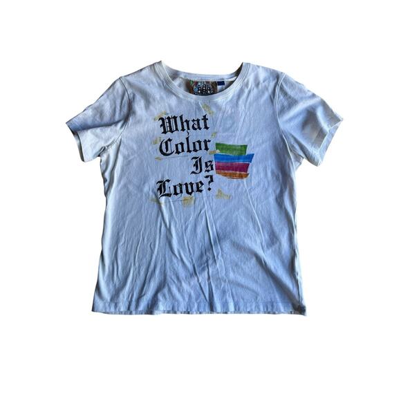 L.A.M.B. Gwen Stefani WHAT COLOR IS LOVE? Marie Claire WHITE Shirt FALL 05 Large - Picture 2 of 9